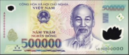 500,000 dong polymer note, front